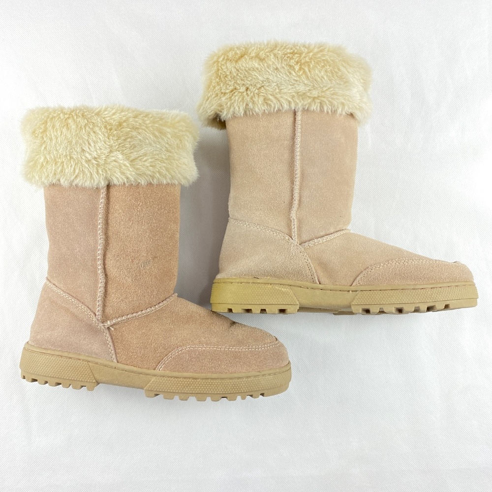 Rampage Ashlee Mid Calf Tan Suede Booties